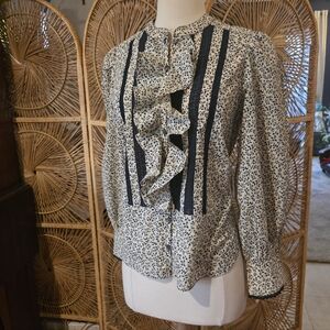 Zadig & Voltaire Temple Shirt In Color Fleurs Lace Insets Size XS